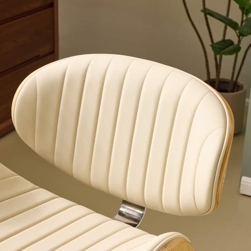 PU Curved Office Chair With Antique Bronze Base