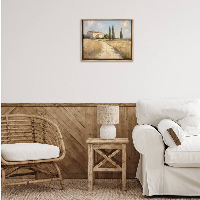 Stupell Country Villa Path Framed Floater Canvas Wall Art Design By Petal Prints Design