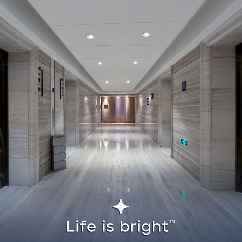 LUXRITE 6 Inch Commercial LED Recessed Light J-Box 5CCT 30/40/50W Dimmable 3000/4000/5000LM 120-277V Wet Rated 4 Pack