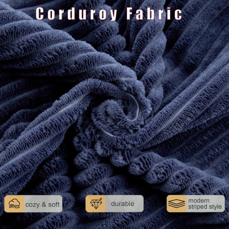 2-in-1 Convertible Corduroy Sofa Bed Folding Sleeper Loveseat Couch Full Floor Bed with Pillows, Storage Pockets and Cup Holders