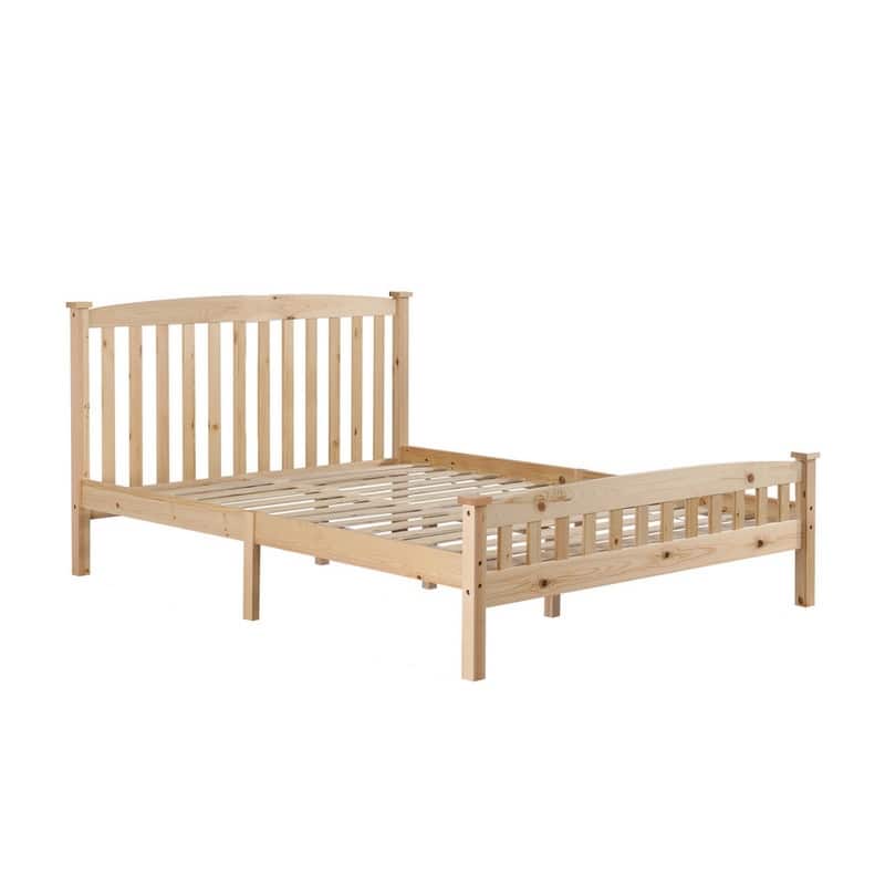 Vertical Wood Platform Bed With headboard