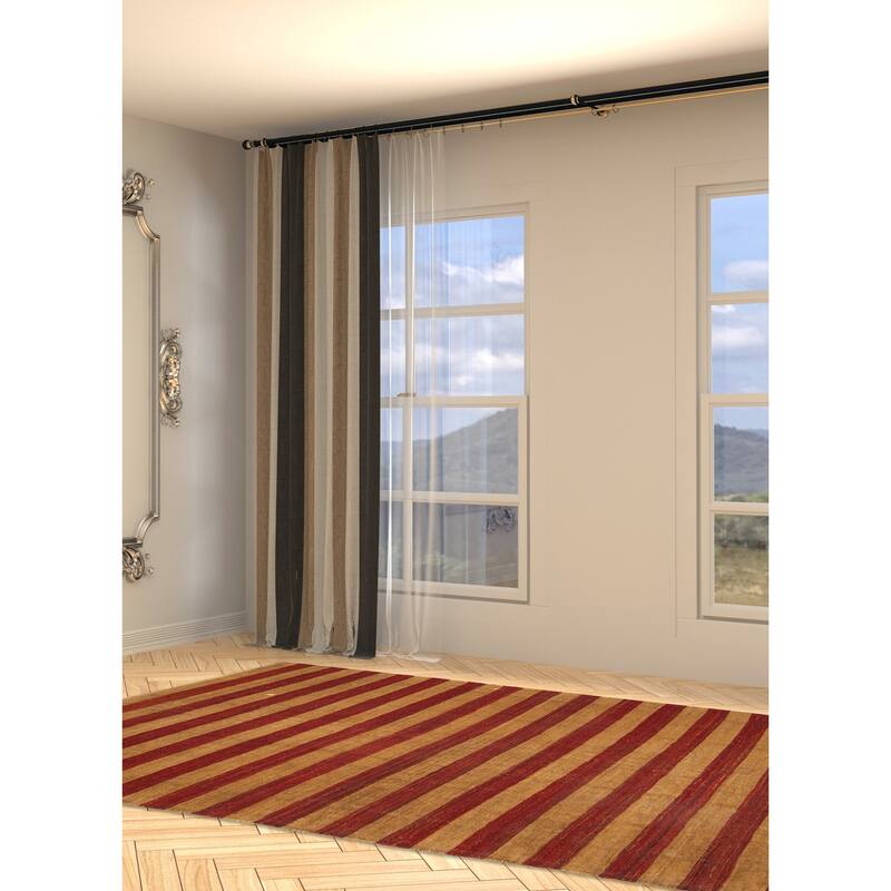 ECARPETGALLERY Flat-Weave Boho Brown, Red Wool Kilim - 6'5 x 9'4