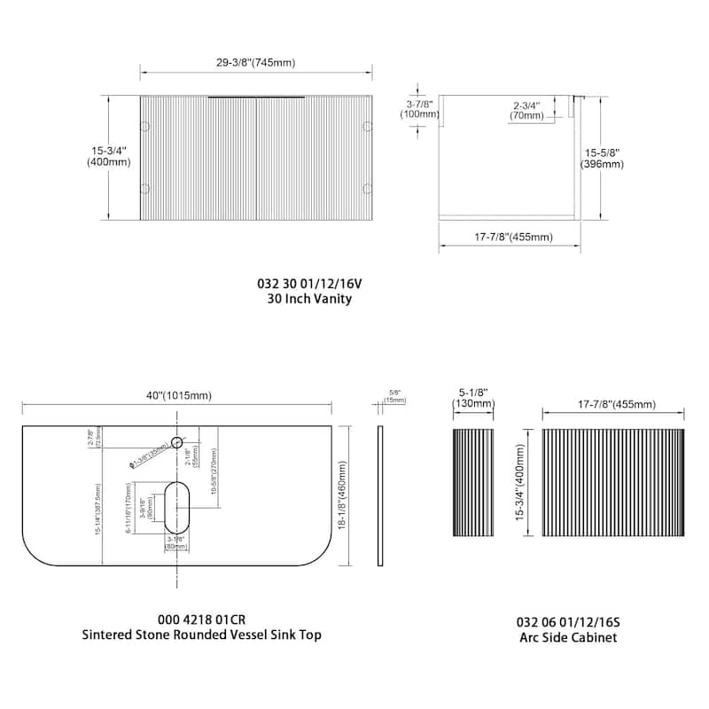 Dillon 42" Single Vanity 5 Pc Combo
