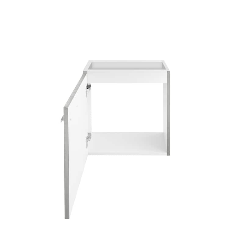 Colmer 18" Wall-Mounted Bathroom Vanity In Brushed Grey- Cabinet