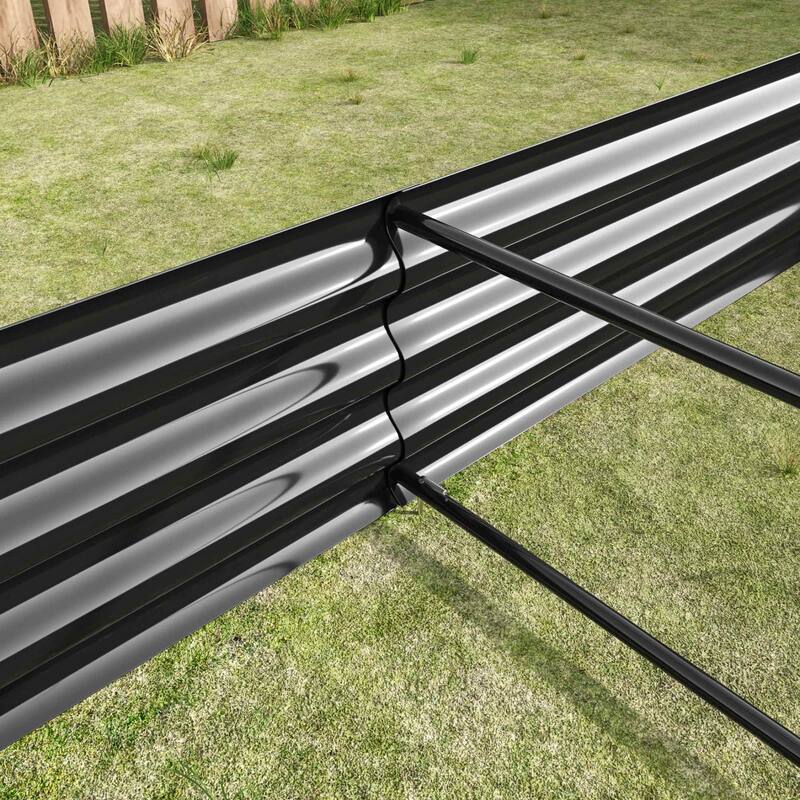 Large Galvanized Metal Raised Garden Bed Open Bottom Rust-Resistant