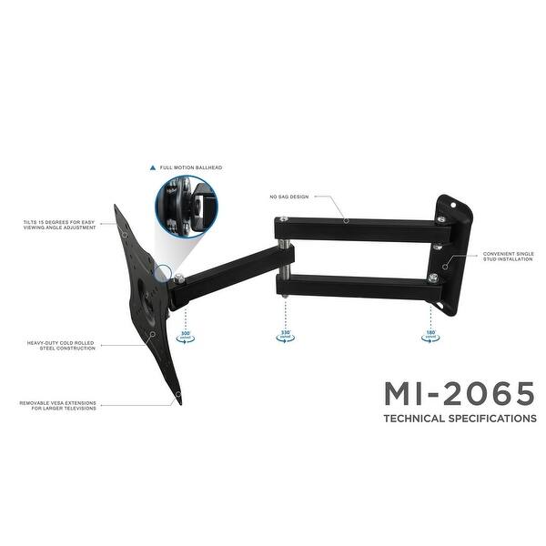 Shop Mount It Full Motion Tv Wall Mount For 24 28 32 40 43 48 Inch Tvs Overstock 17122504