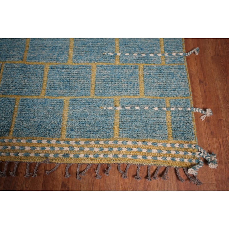 Geometric Modern Moroccan Large Area Rug Handmade Wool Carpet - 11'10"x 16'0"