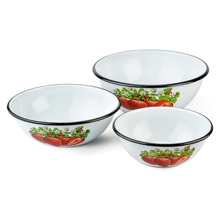 STP Goods Strawberry Enamel Bowl Set of 3