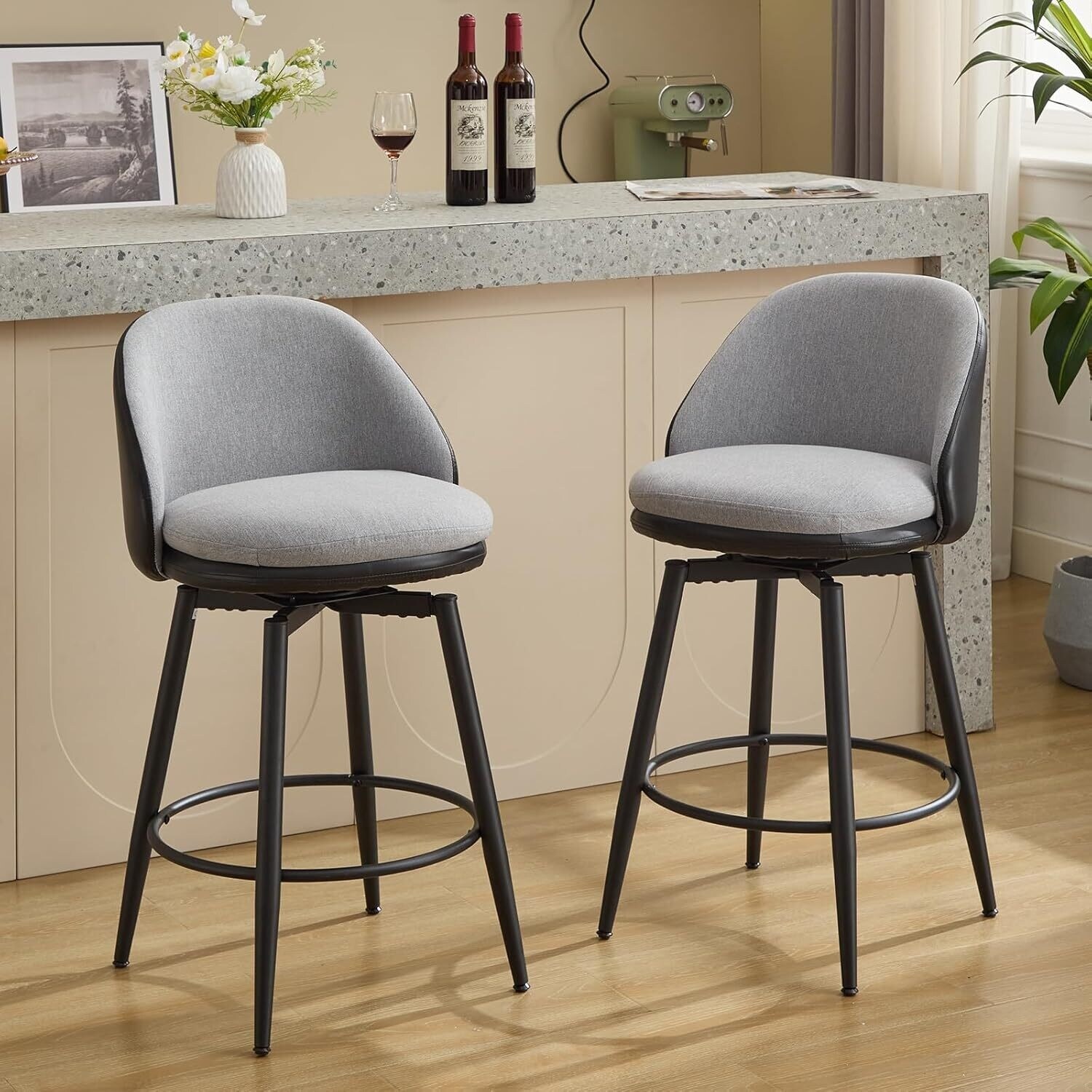 Counter Height Bar Stools Set of 2 26 Inch White