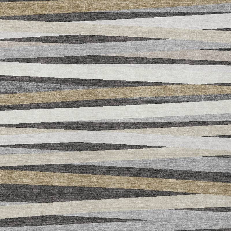 HomeRoots Striped Transitional Rectangle Outdoor Rug
