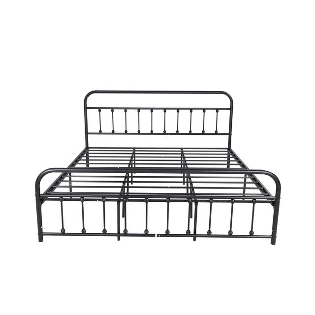 Alazyhome Simple Vintage Metal Platform Bed Frame, Easy-Assembly