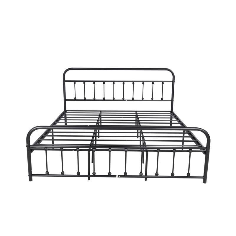 Alazyhome Simple Vintage Metal Platform Bed Frame, Easy-Assembly
