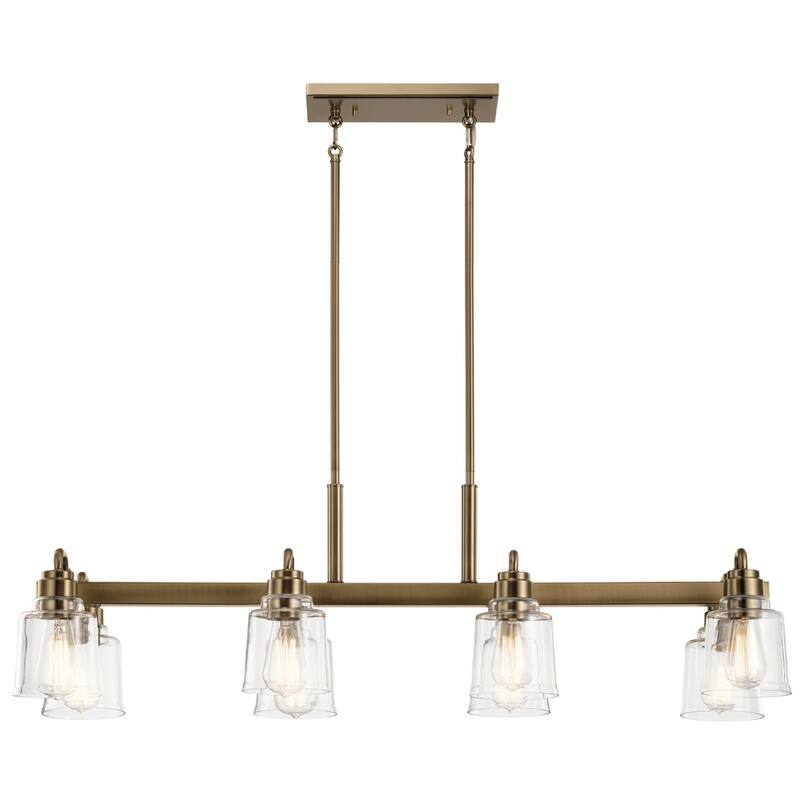 Kichler Aivian 42 Inch 8 Light Linear Chandelier with Clear Glass in ...