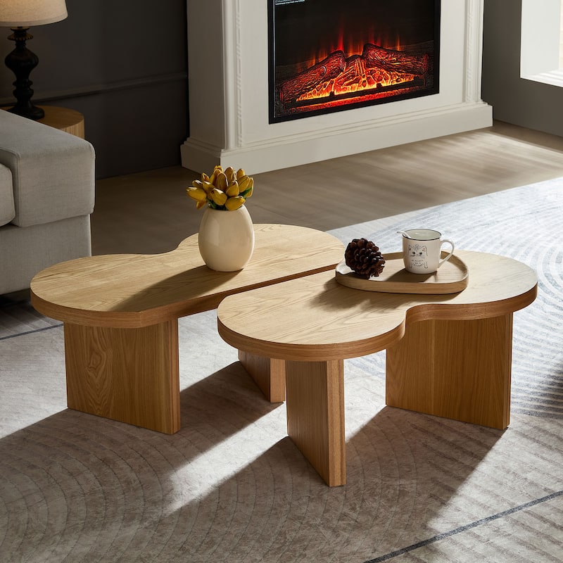 Modern Butterfly Shaped MDF Coffee Table for Living Rooms, Bedrooms, Offices