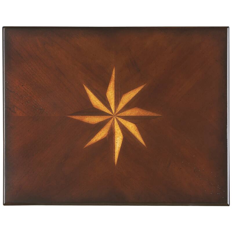 Tyler 18 in. W Rectangular Wood Side Table with 4-Way Match Veneer Inlay