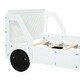 preview thumbnail 29 of 28, White Car Platform Bed with Safety Rails & Wheels - Fun for Kids