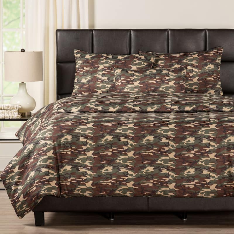 Galaxy Camo Reversible Print Duvet Set - Queen - 5 Piece