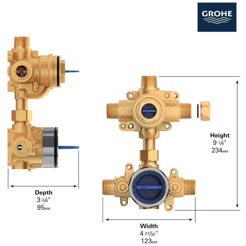 Grohe 35 117 GrohSafe 3.0 Pressure Balance Rough-In Valve with