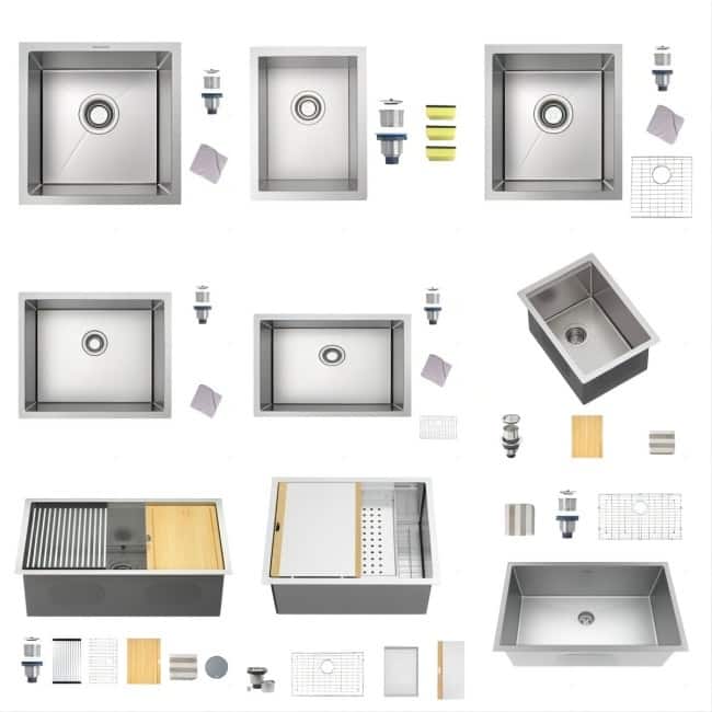 Undermount Single Bowl Stainless Steel Kitchen Sink 16 gauge-ALL SIZE