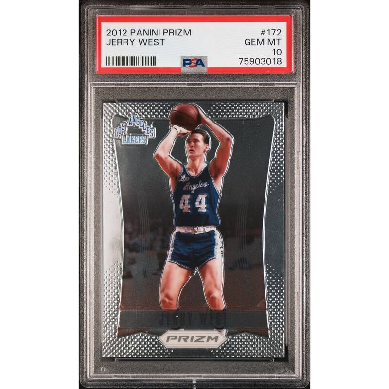 Jerry West 2012 Panini Prizm Basketball Card #172 Graded PSA 10 - 8'6" x 11'6"