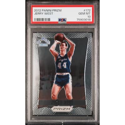 Jerry West 2012 Panini Prizm Basketball Card #172 Graded PSA 10 - 8'6" x 11'6"