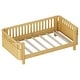 preview thumbnail 43 of 42, Toddler Platform Bed with Fences Headboard Footboard and Removable Side Rails for Kids, Girls and Boys Wooden Daybed
