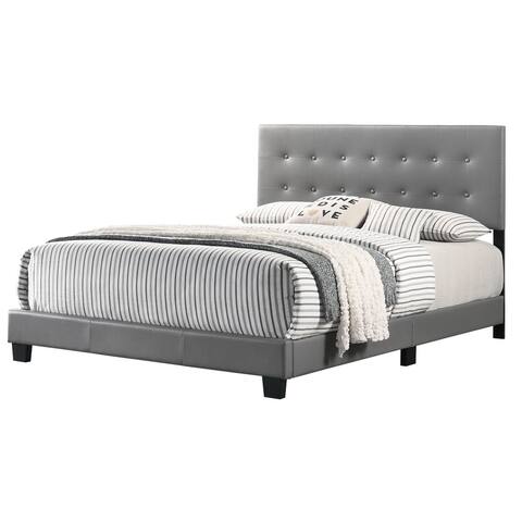 Offex Wooden Caldwell Dark Grey Full Panel Bed with Slat Support