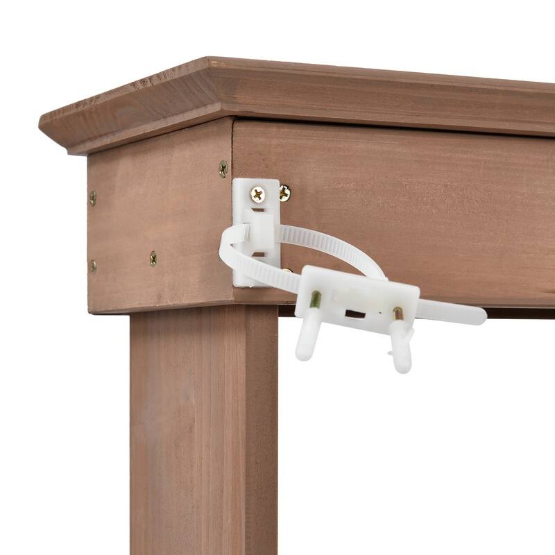Outdoor Garden Potting Bench Table Workstation Planting Bench with 2 Drawers, Cabinet and Open Shelves for Backyard, Mudroom