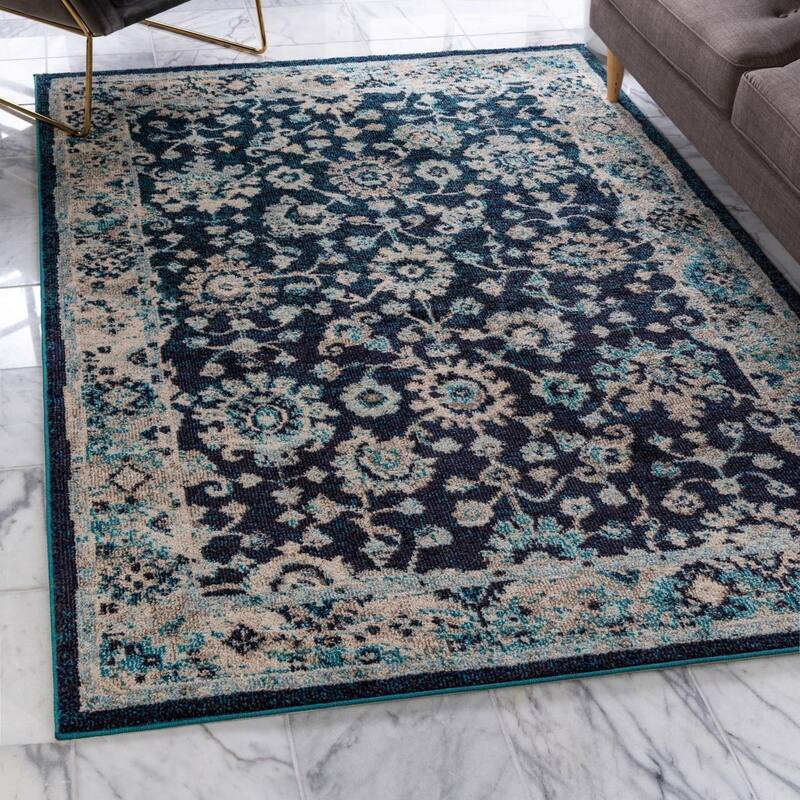 Traditional Koakburg Collection Area Rug - Navy Blue - 3'3"x5'3"