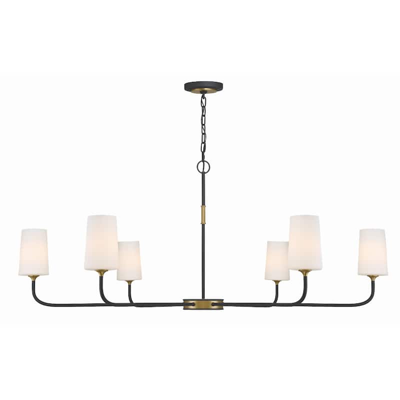 Niles 6 Light Black Forged & Modern Gold Chandelier - 54"W x 22.25"H