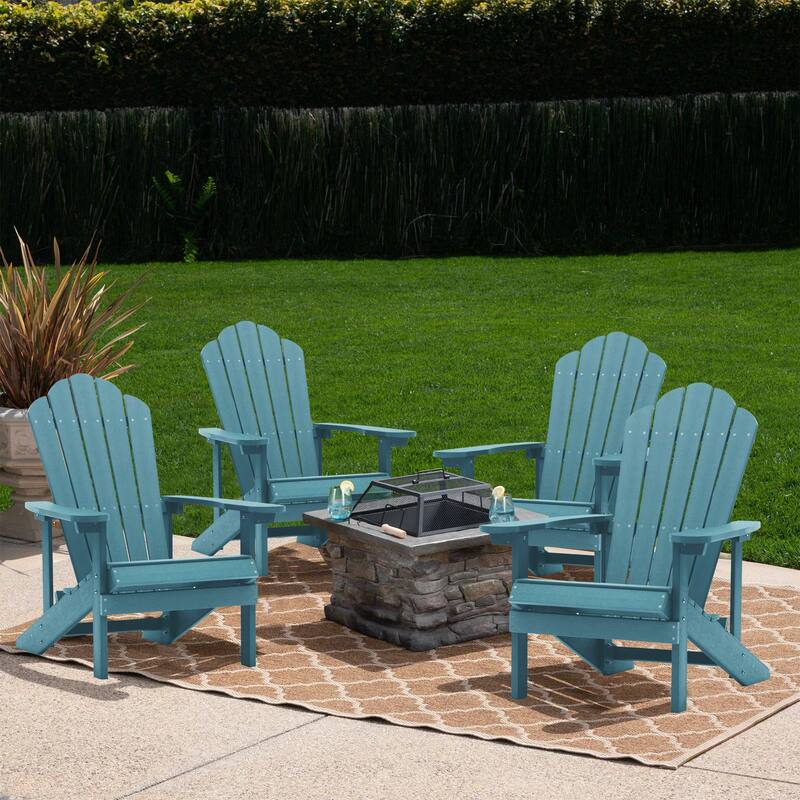 Clihome Outdoor Patio Slat HIPS Adirondack Chair