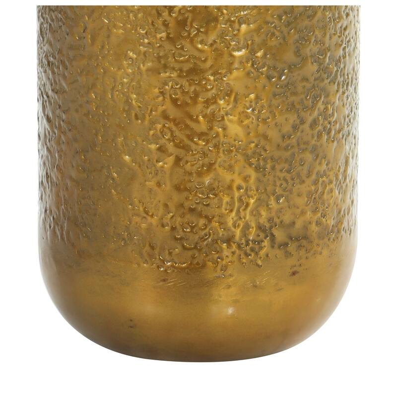 Gold Metal Textured Hammered Vase