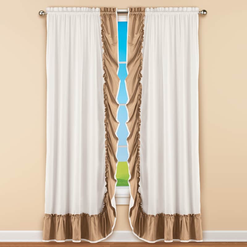 Ruffled Edge Lace Trim Window Curtain Drapes Bed Bath & Beyond 36712077