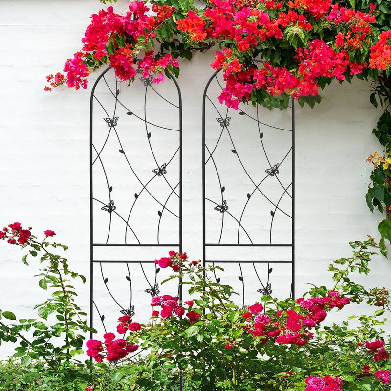 2 Pack Metal Garden Trellis Rustproof Trellis for Climbing Plants Outdoor Flower Support