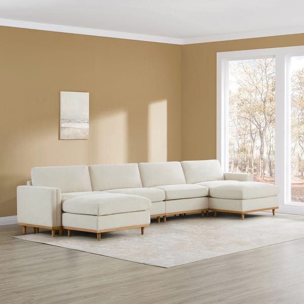 slide 2 of 151, Pamela Oversized Modular Sectional Sofa Couch Linen-Fabric-6 PC