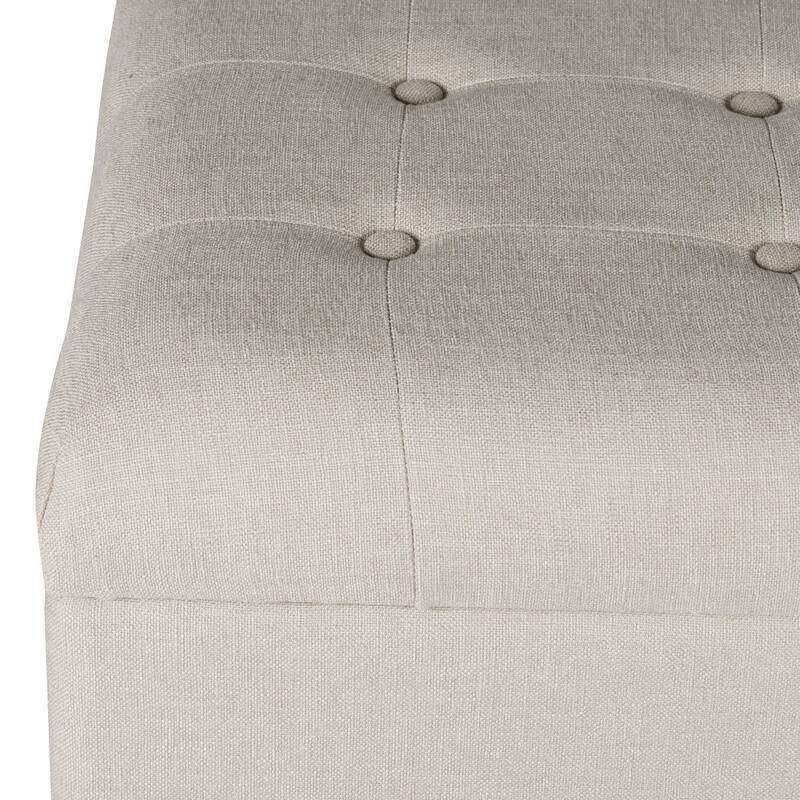 Porch & Den Camero Beige Tufted Storage Bench