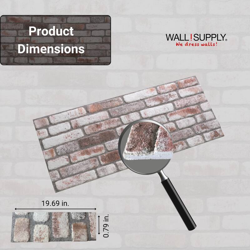 Wall!Supply UltraLight HD Printed 3D EPS Foam Panels, Set of 4 Panels (25.83 sq. ft.)