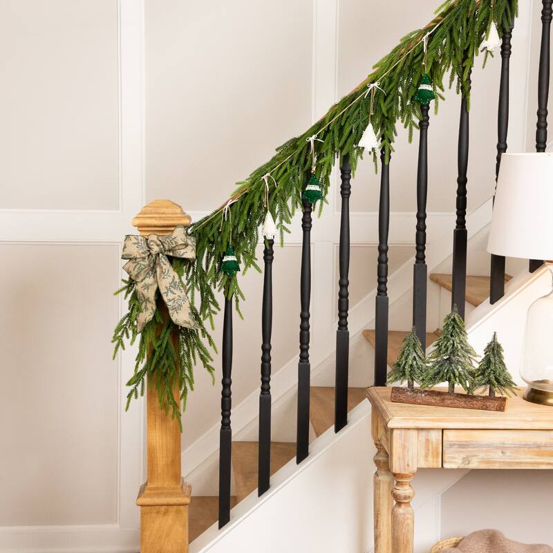 Mini Plush Trees with Jingle Bells Christmas Garland - 5.75'