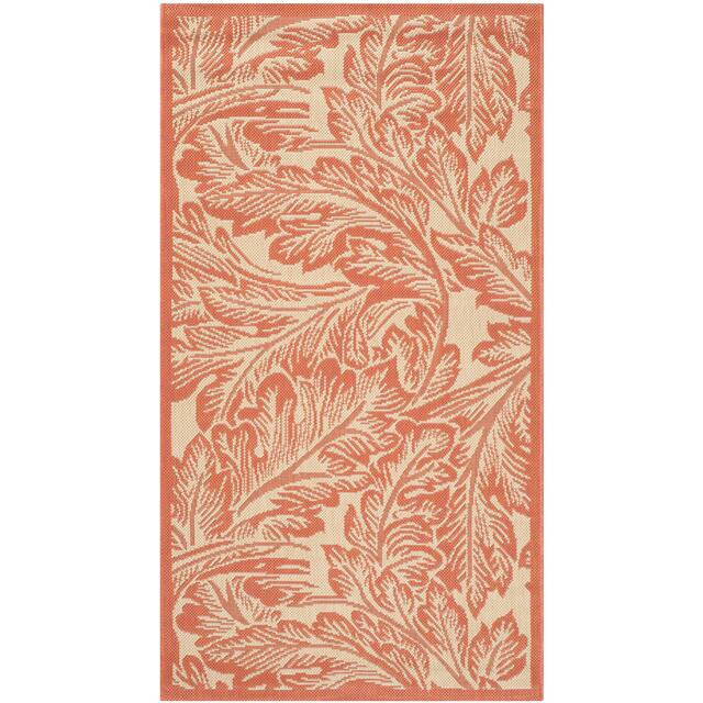 SAFAVIEH Courtyard Bettyjane Tropical Leaves Indoor/ Outdoor Area Rug