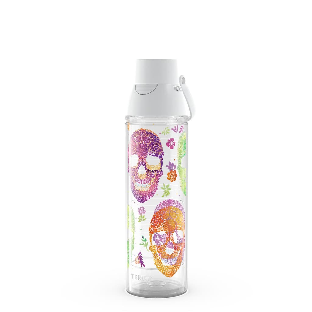Tervis Floral Skulls Day of the Dead Halloween Made in USA Double Walled Insulated Travel Tumbler, Classic