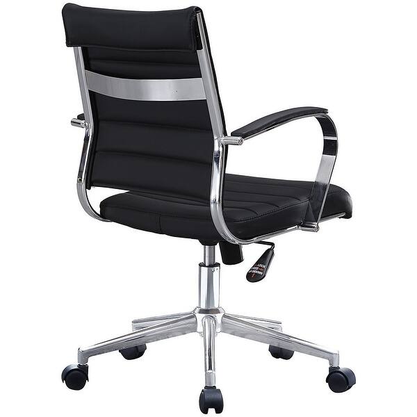 2xhome - Modern Adjustable Designer Ergonomic Office Drafting Chair Ribbed With Arms (Brown
