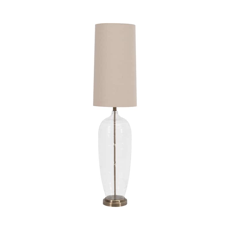 Sagebrook Home Modern Neutral Glass Bottle Table Lamp - 11" x 11" x 50"
