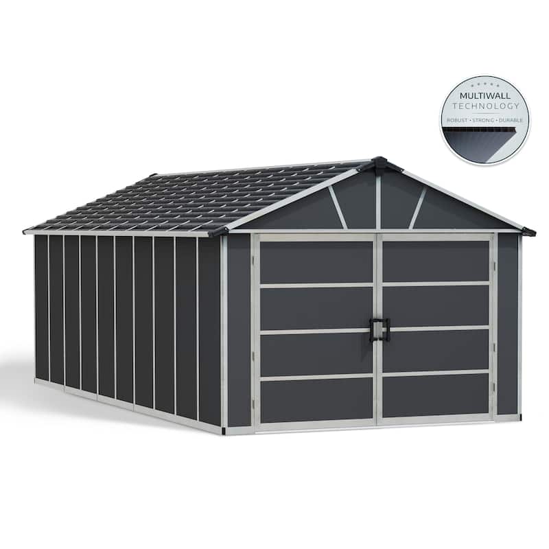 Yukon Dark Gray Garage Shed - 11 ft. x 21 ft.
