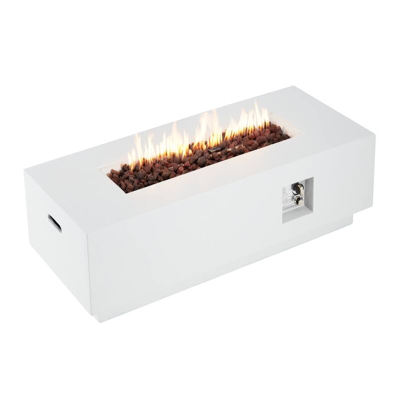 AVAWING 42" Rectangle Concrete Fire Pit Table