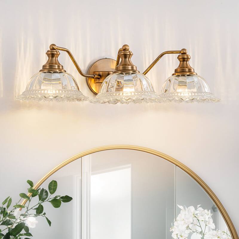 Modern Vanity Light with Crystal Glass Shade