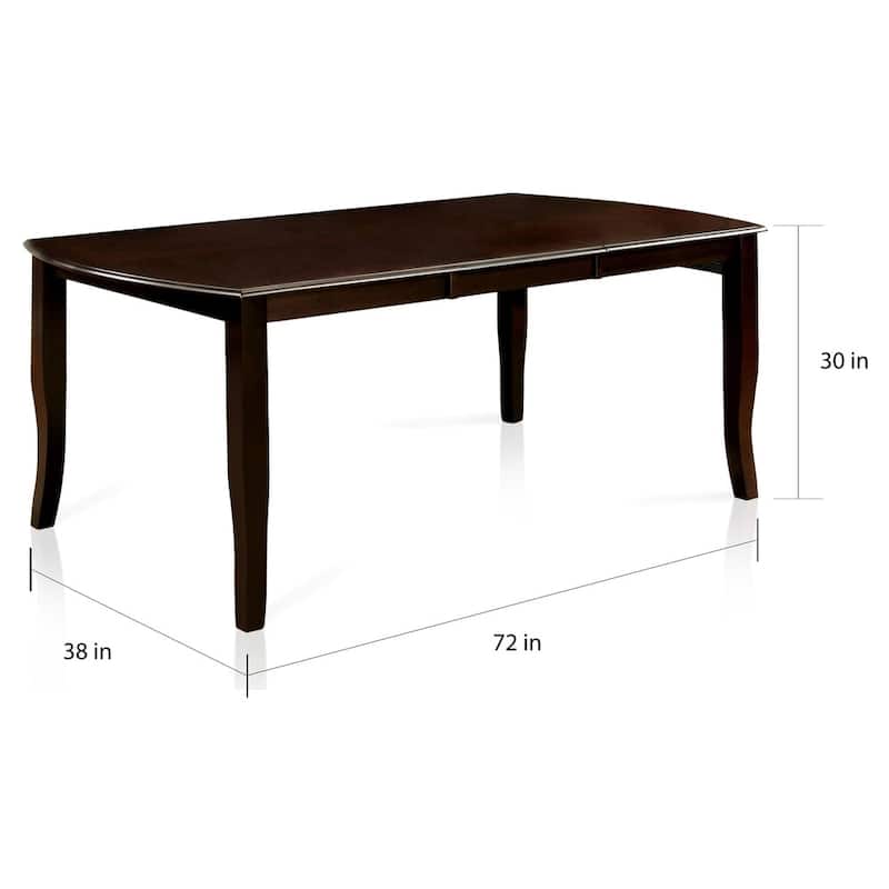 Furniture of America Zita Espresso 72-inch Wood Expandable Dining Table