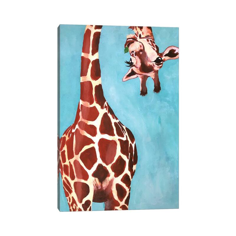 iCanvas "Giraffes With Green Leaf" by Coco de Paris Canvas Print