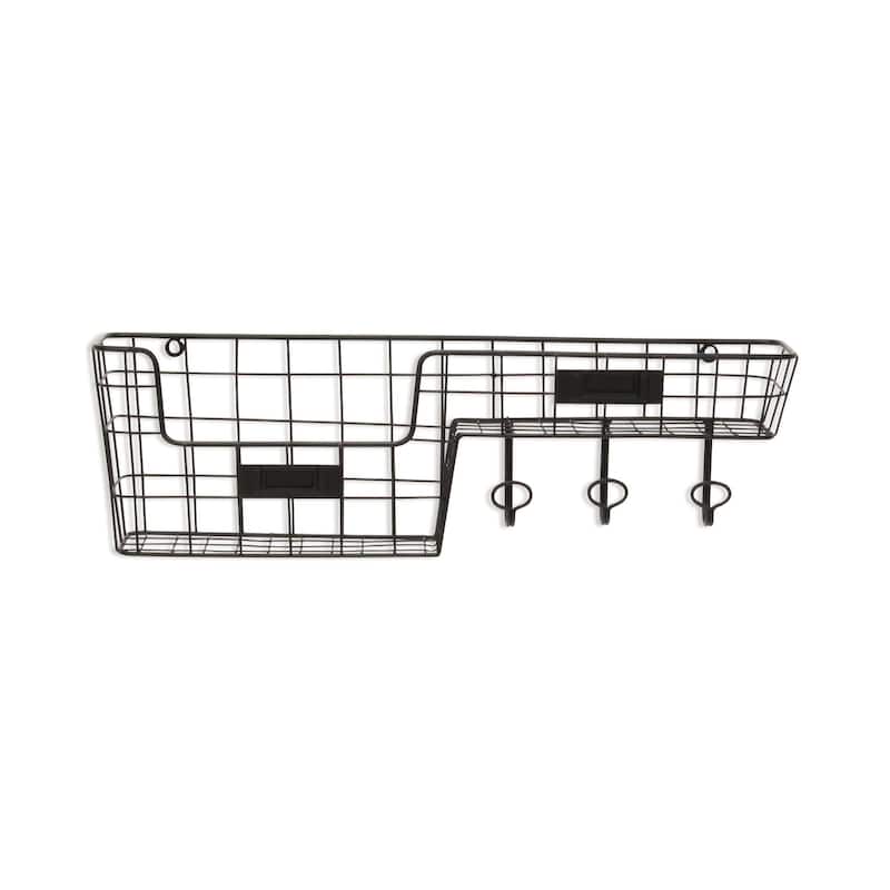 Metal Wall Hook and Shelf Organizer - 22"