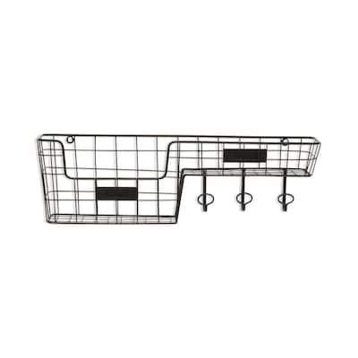 Metal Wall Hook and Shelf Organizer - 22"