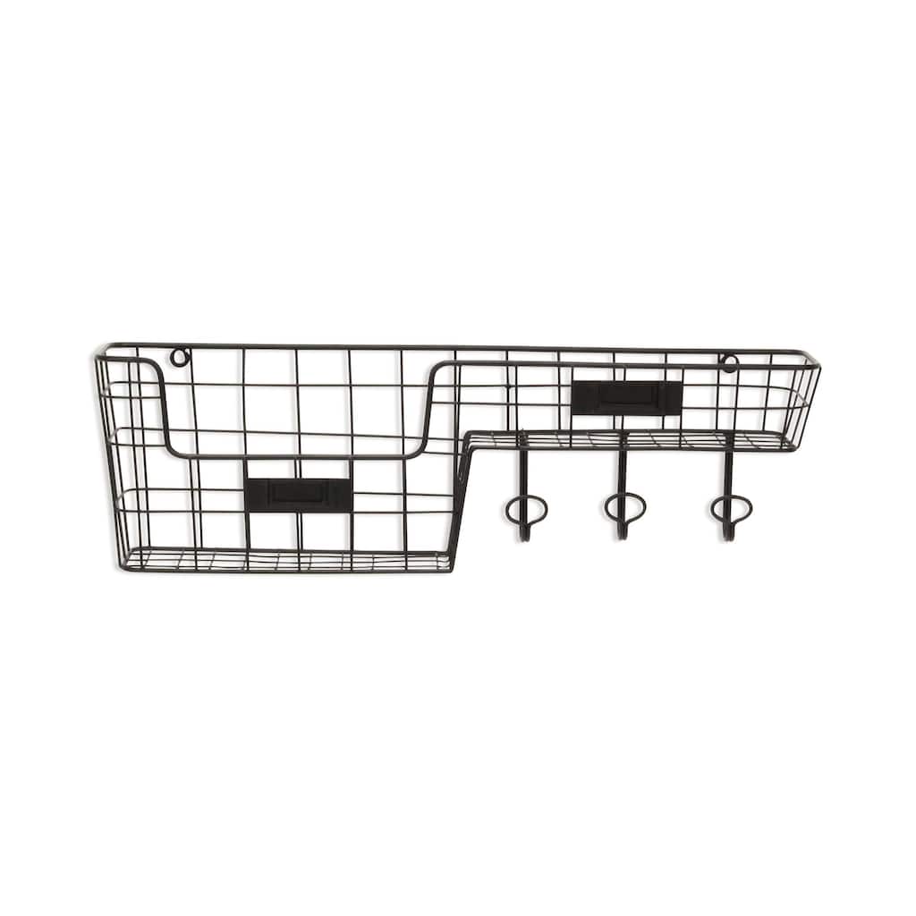 Metal Wall Hook and Shelf Organizer - 22"
